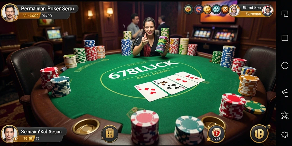 Tampilan gameplay seru dalam aplikasi Poker 678LUCK.