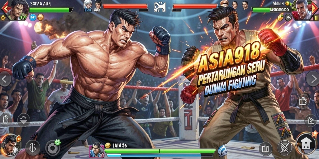 Tangkapan layar gameplay pertarungan seru di ASIA918.