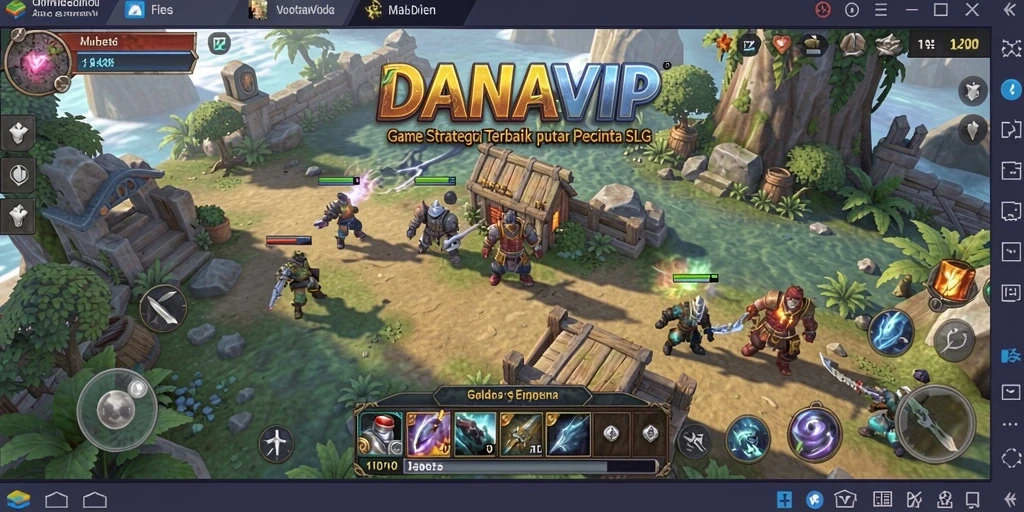Screenshot gameplay <strong>DANAVIP</strong> menunjukkan aksi strategi yang mendebarkan.
