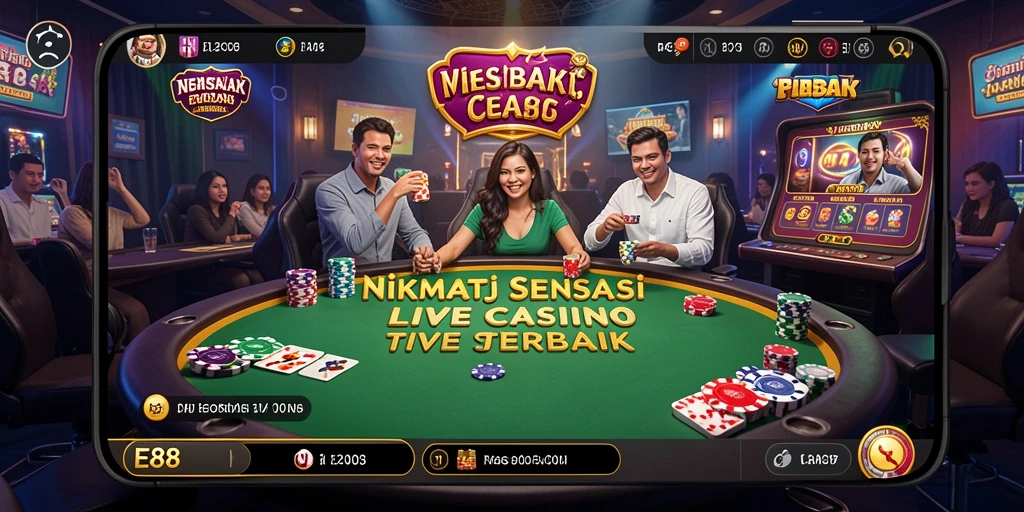 Tampilan menarik dari gameplay Live Casino E88 dengan dealer profesional.