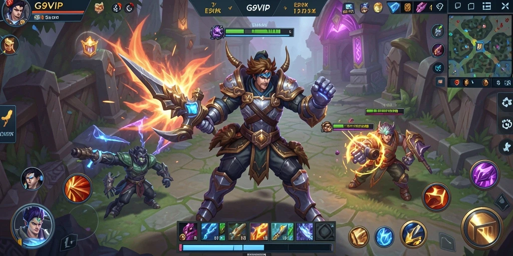 Gameplay seru G9VIP dalam pertempuran MOBA yang memikat.