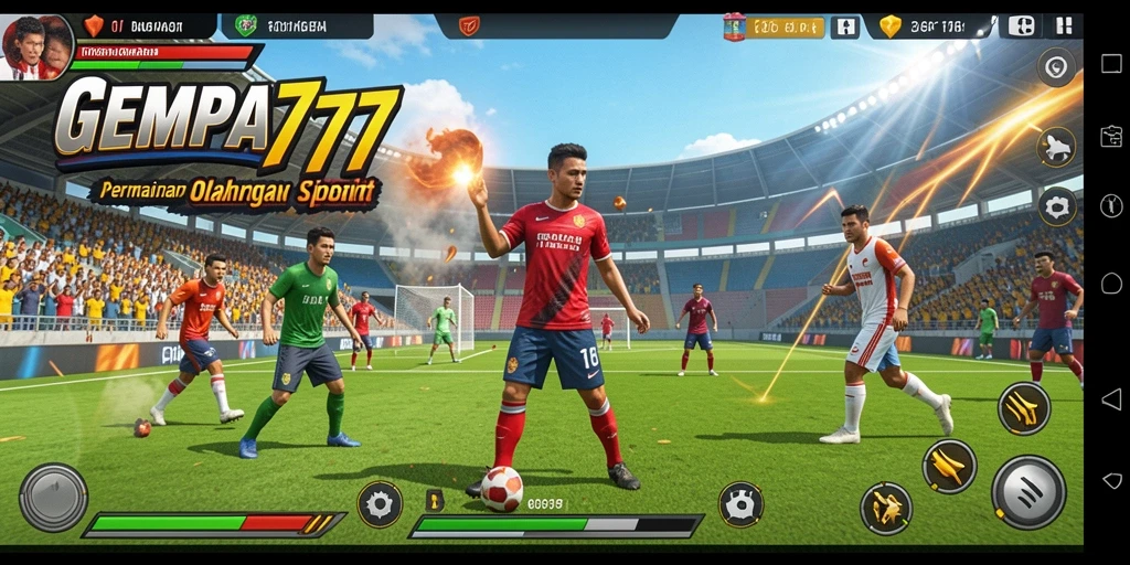 Tampilan gameplay seru dalam GEMPA777 yang menampilkan aksi olahraga nyata.