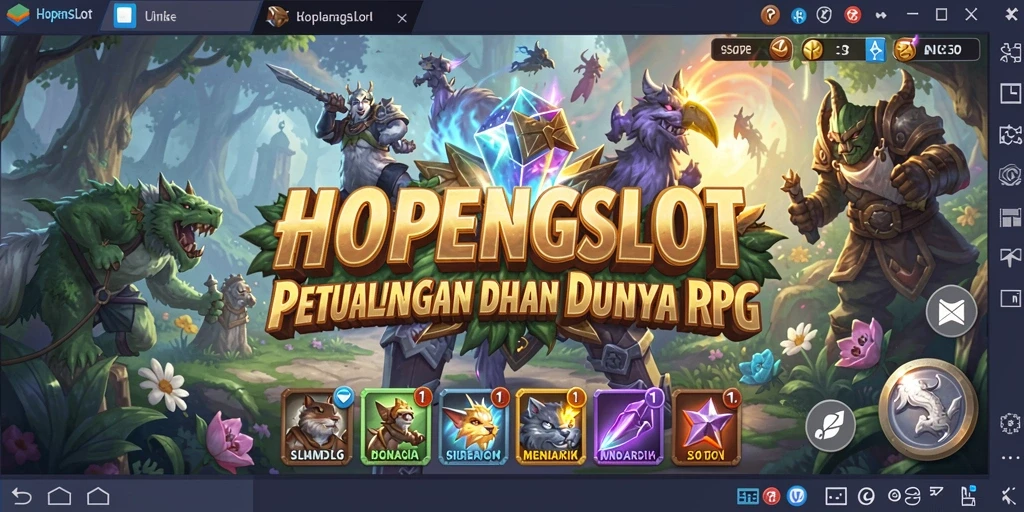 Tampilan gameplay HOPENGSLOT yang memukau dengan aksi RPG yang seru.