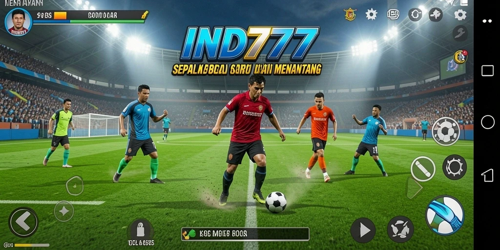 Tampilan gameplay menarik dari IND777 yang menampilkan aksi sepak bola seru.
