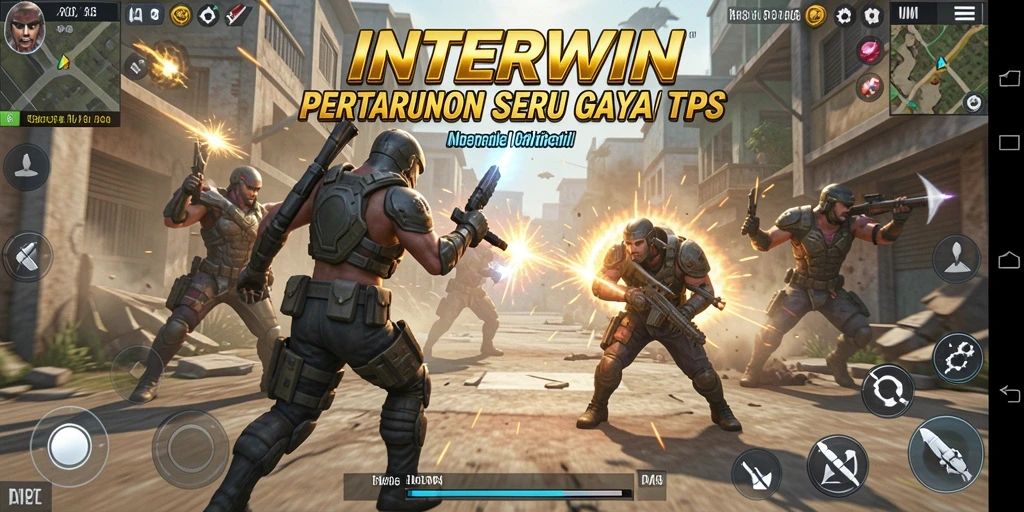 Screenshot INTERWIN menampilkan aksi seru dalam gameplay TPS.