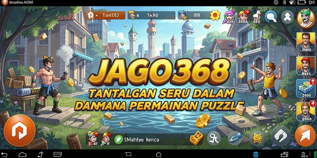 Tangkapan layar menunjukkan antarmuka permainan <strong>JAGO368</strong> dengan puzzle menarik.
