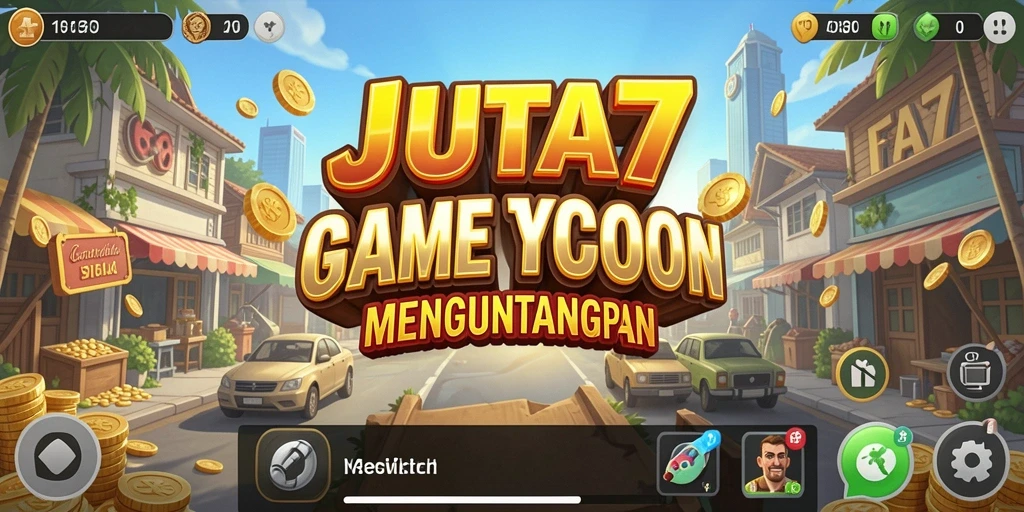 Tampilan gameplay menarik JUTA7 dengan elemen Tycoon yang mendebarkan.