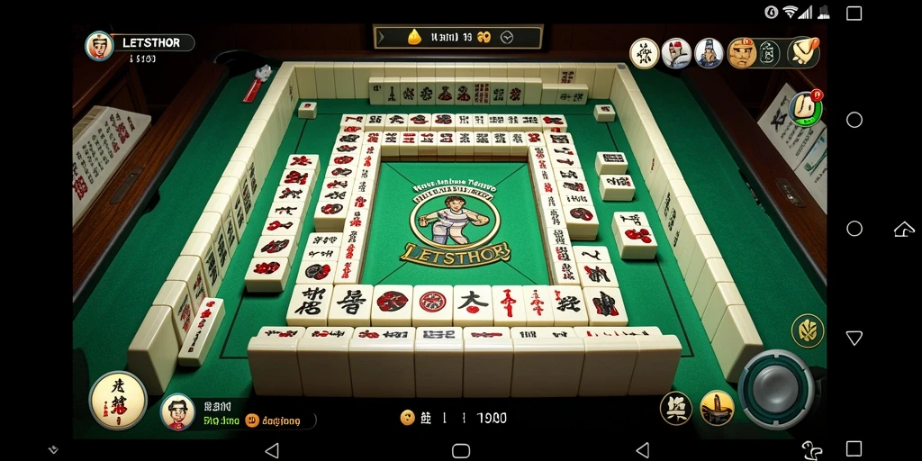 Screenshot utama LETSTHOR menampilkan gameplay Mahjong yang menarik.