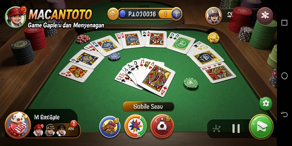 Screenshot gameplay seru dari MACANTOTO, menunjukkan momen menarik saat bermain Gaple.