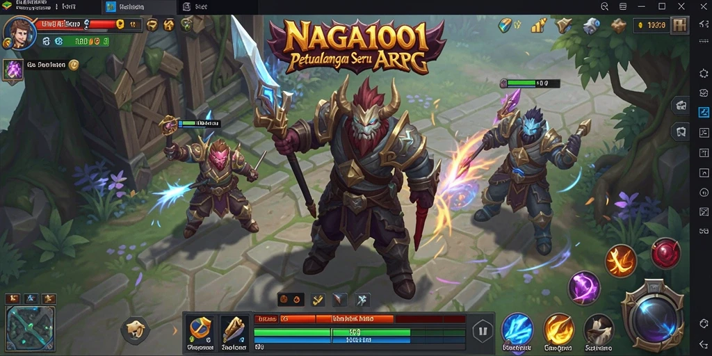 Screenshot gameplay NAGA1001 menampilkan pertarungan seru melawan monster dalam dunia fantastis.