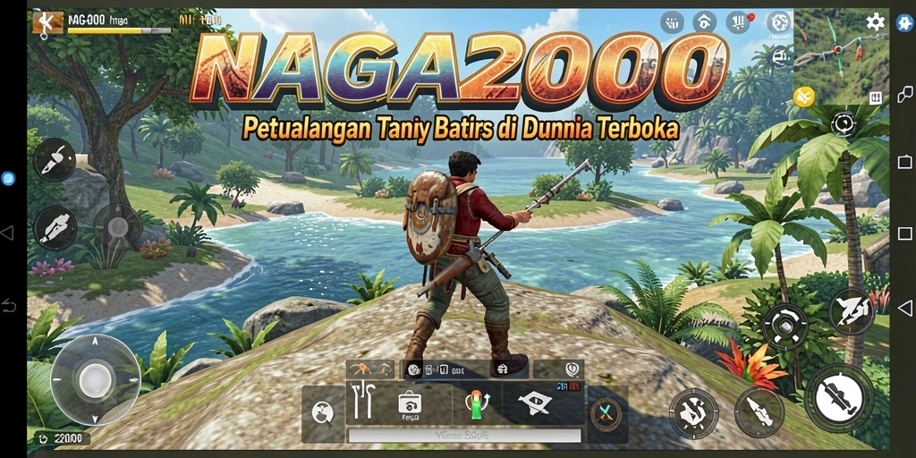 Screenshot gameplay NAGA2000 menampilkan dunia terbuka yang luas dan menakjubkan.