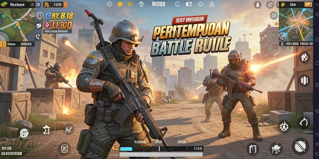 Gameplay seru dalam NX888, pertempuran Battle Royale yang intens.