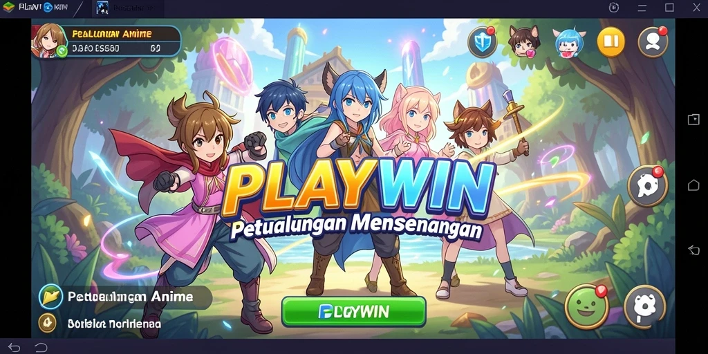Screenshot gameplay yang menampilkan aksi karakter-karakter anime.