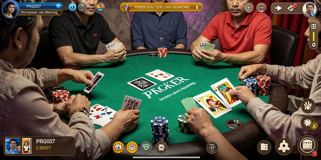 Tampilan game Poker yang mendebarkan di PRG007.
