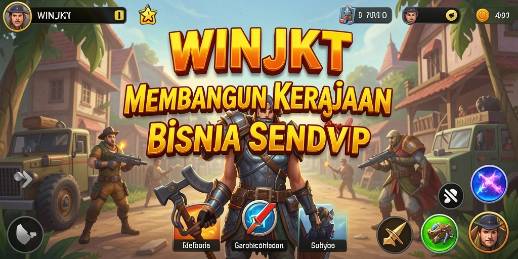 Tangkapan layar gameplay WINJKT dengan elemen manajemen bisnis.